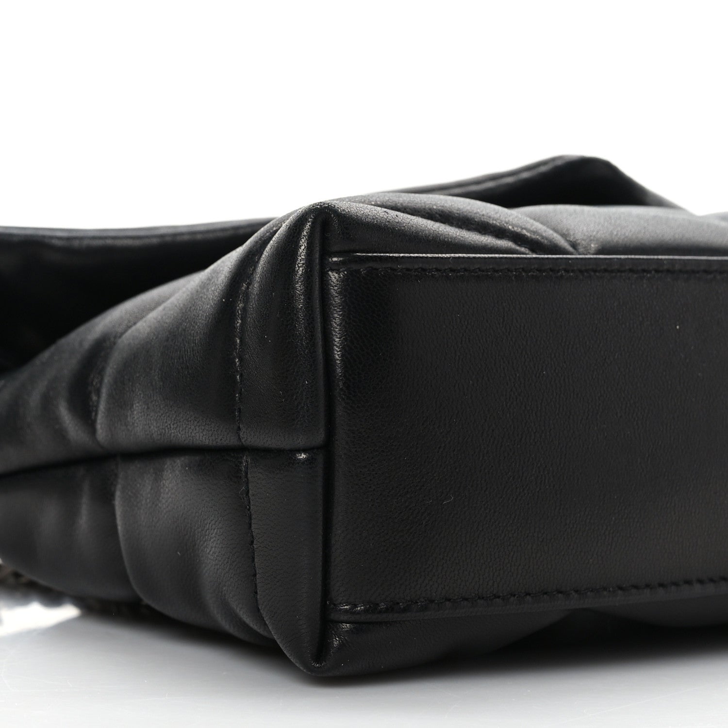 Saint Laurent Lambskin Quilted Toy Loulou Puffer Monogram Chain Satchel Black 8 of 9