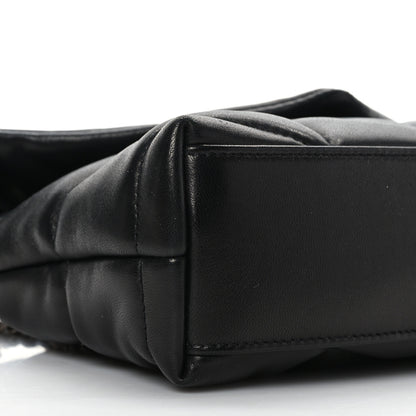 Saint Laurent Lambskin Quilted Toy Loulou Puffer Monogram Chain Satchel Black 8 of 9