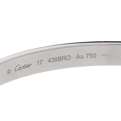 Cartier 18K White Gold LOVE  Single Screw Bracelet 17 6 of 7