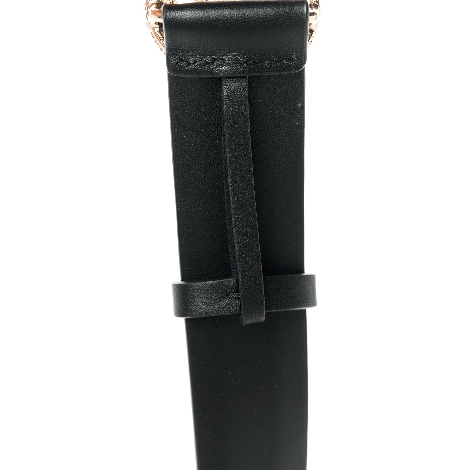 Chanel Calfskin Crystal Pearl Caviar CC Belt 80 32 Black 6 of 7