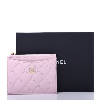 Chanel Caviar Quilted CC Zip Card Holder Light Pink 8 of 8