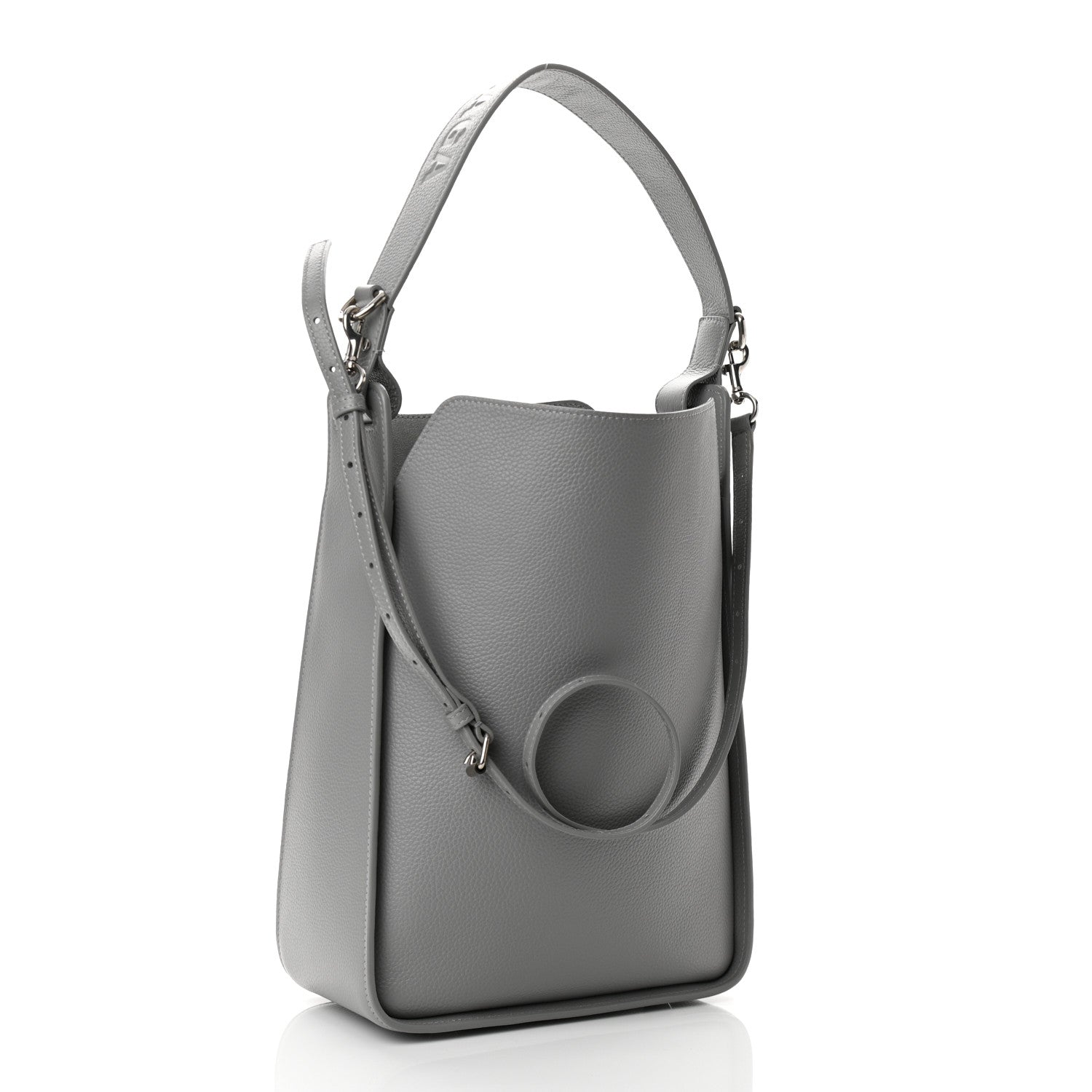 Balenciaga Calfskin Logo Embossed Small Tool 2.0 North-South Tote Balenciaga Grey 4 of 11