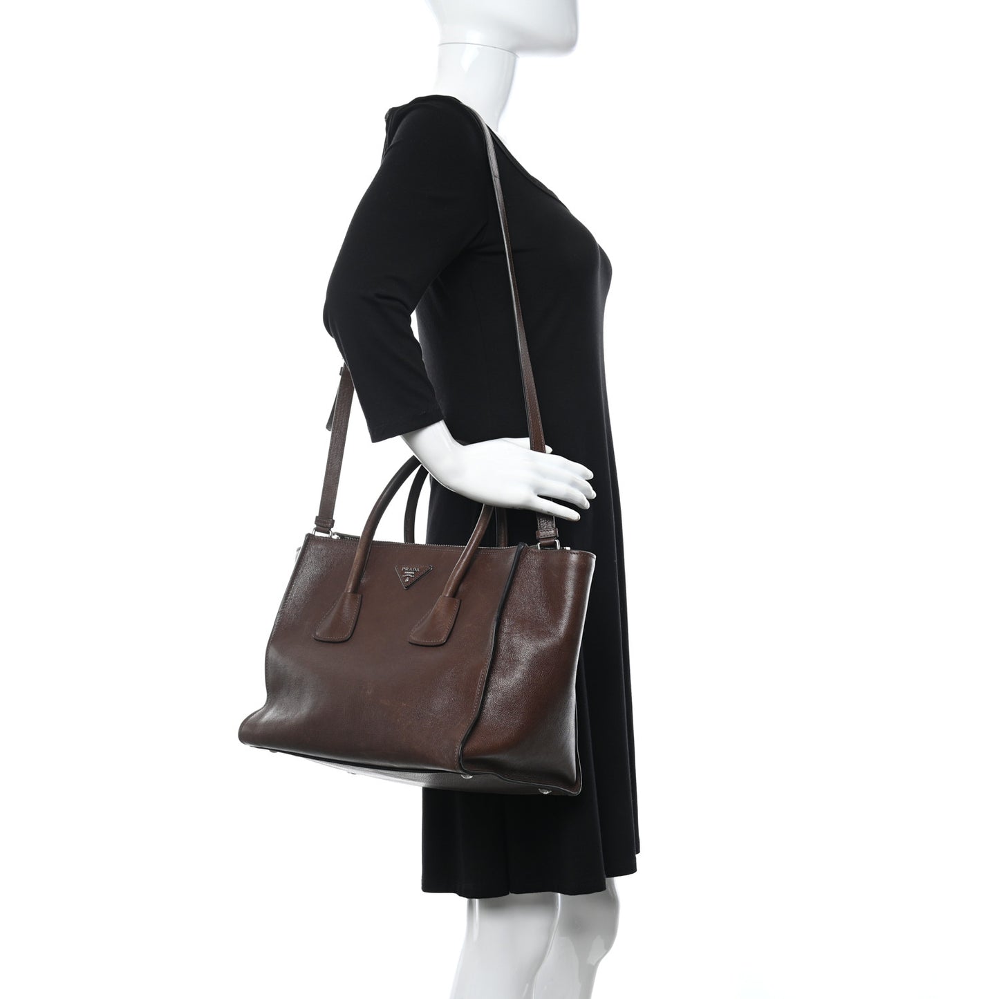 Glace Calf Twin Pocket Tote Bruciato