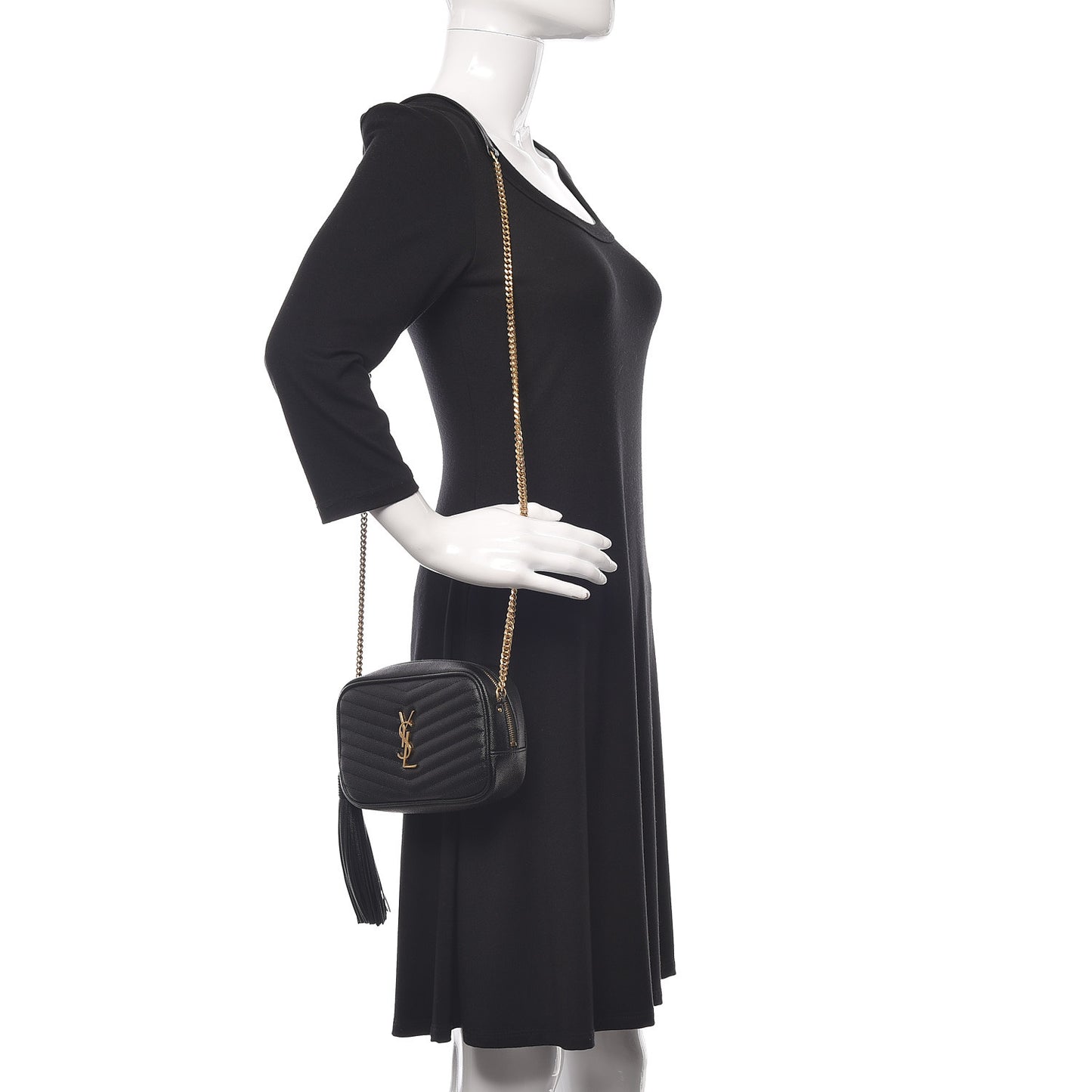 Grain De Poudre Matelasse Monogram Mini Lou Camera Bag Black