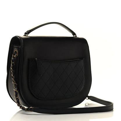 Chanel Shiny Calfskin Goatskin Quilted Medium Coco Curve Messenger Flap Black 2 of 4