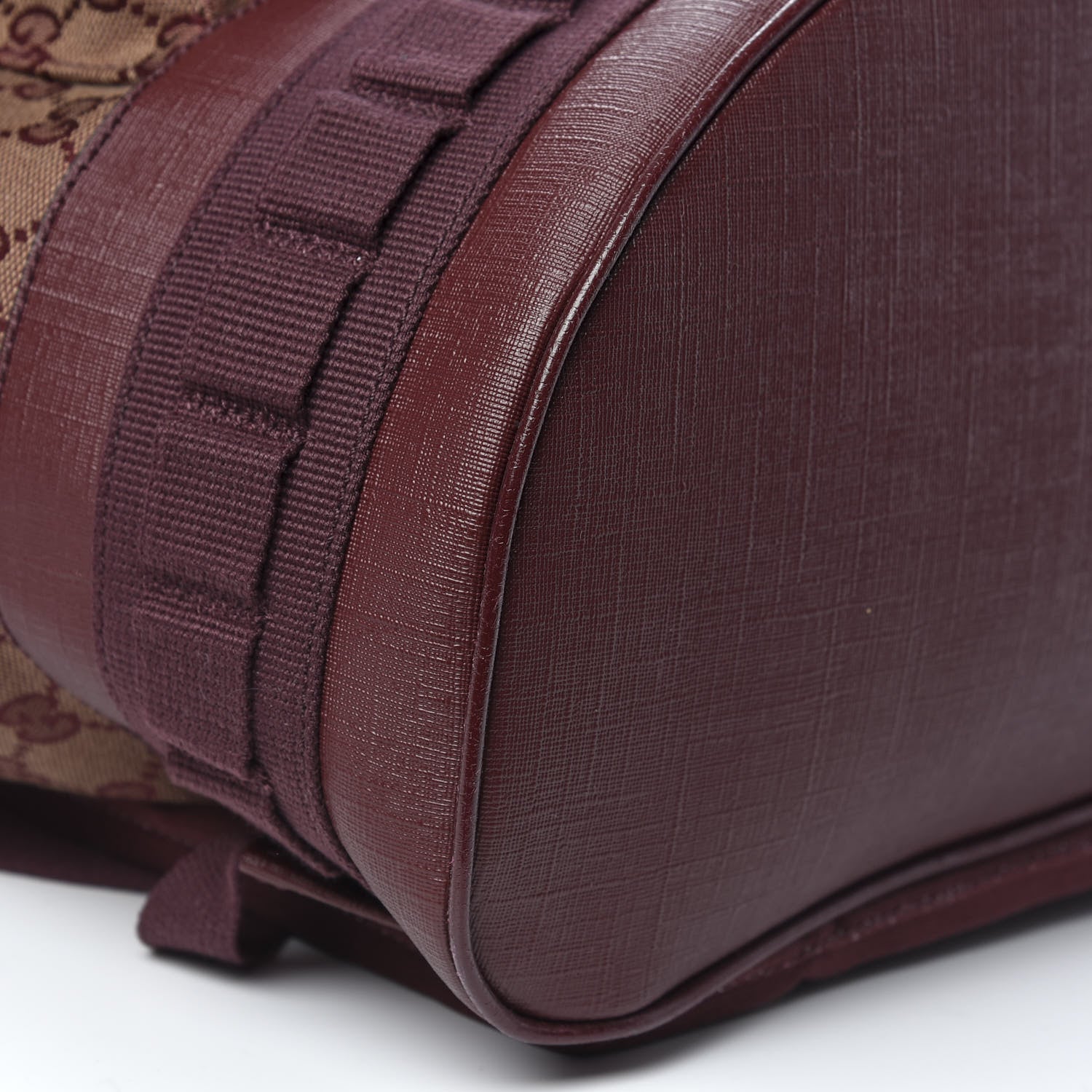 Gucci GG Monogram Script Logo Large Double Pocket Backpack Sahara Rubino Bordeaux 8 of 10