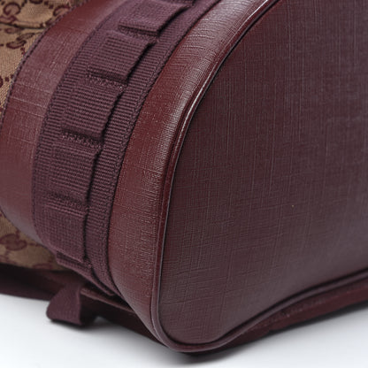Gucci GG Monogram Script Logo Large Double Pocket Backpack Sahara Rubino Bordeaux 8 of 10
