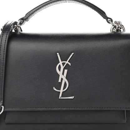 Saint Laurent Calfskin Monogram Sunset Chain Wallet Black 8 of 13