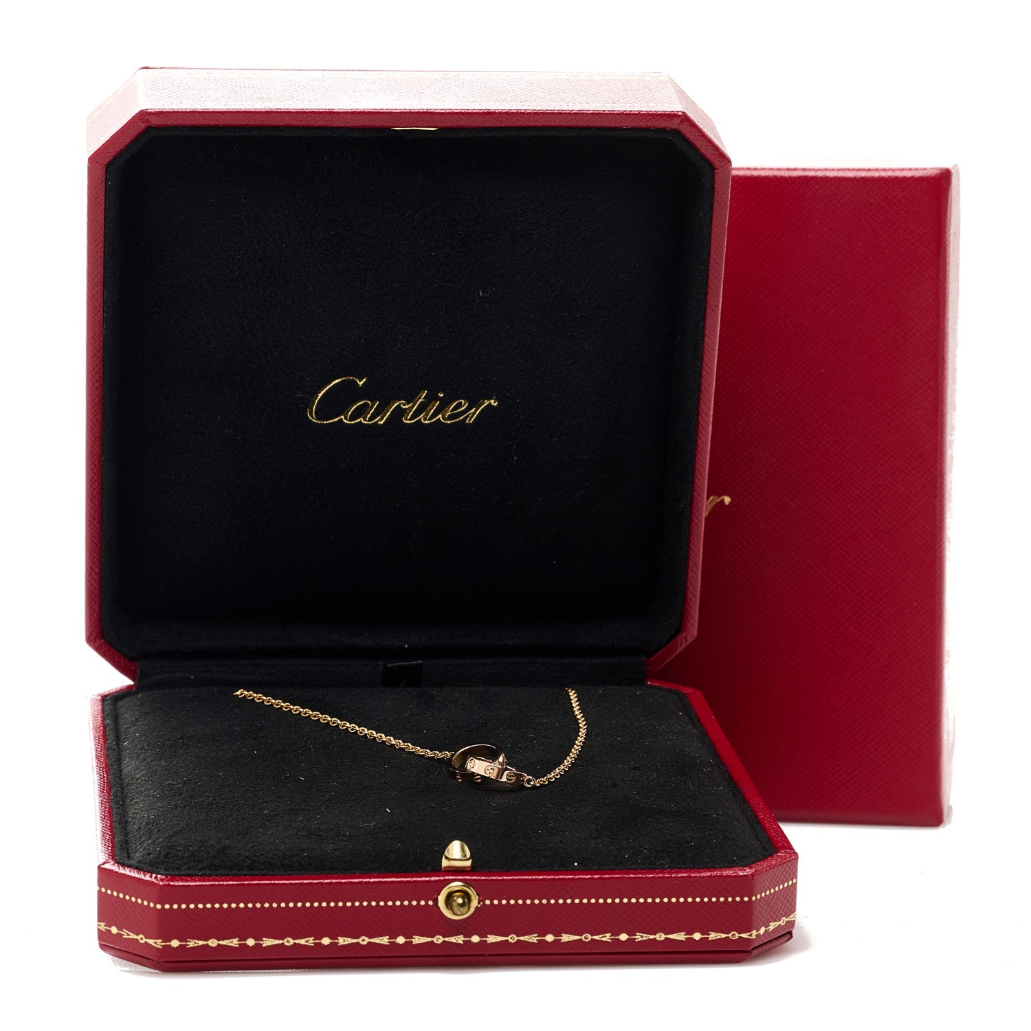 Cartier 18K Pink Gold Interlocking LOVE Necklace 6 of 6