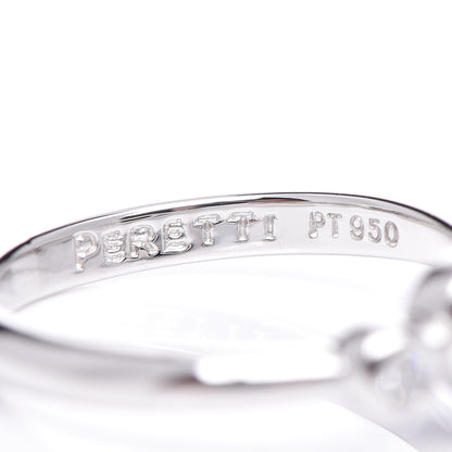 Tiffany Platinum Diamond Elsa Peretti Open Heart Ring 49 5 5 of 6