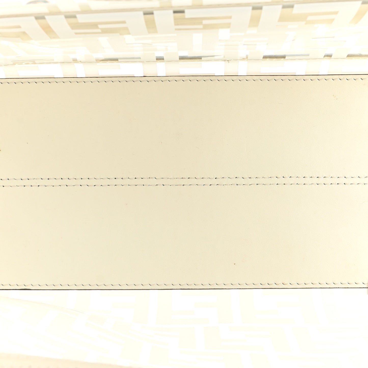 TPU FF Vitello Century Plexiglass Small Runaway Shopper Tote White