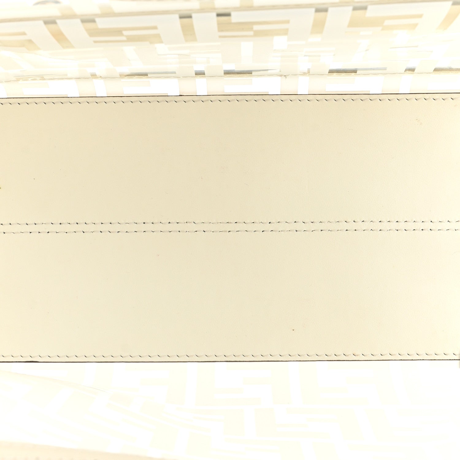 Fendi TPU FF Vitello Century Plexiglass Small Runaway Shopper Tote White 5 of 13