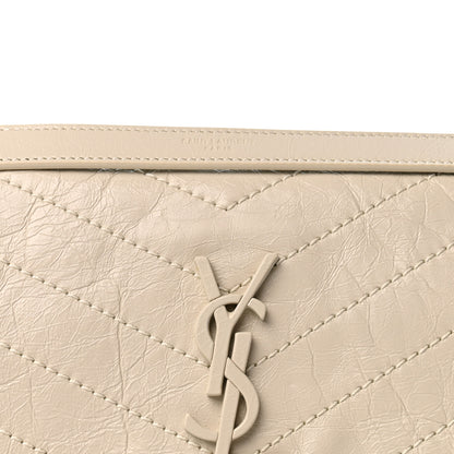 Saint Laurent Crinkled Calfskin Matelasse Monogram Medium Niki Chain Satchel Crema Soft 8 of 12