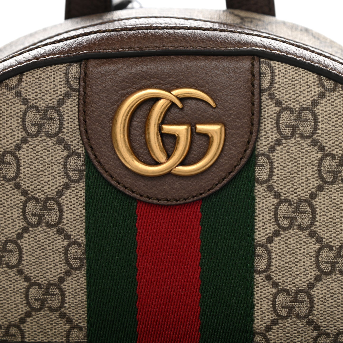 GG Supreme Monogram Calfskin Web Small Ophidia Day Backpack Beige Ebony New Acero
