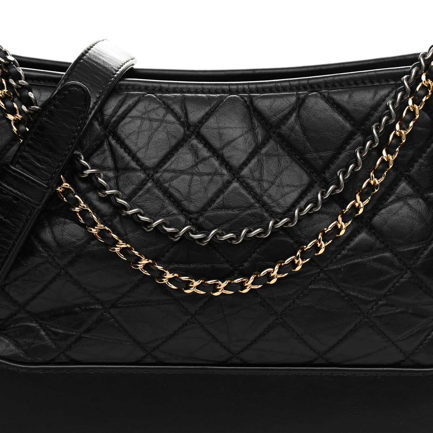 Chanel Aged Calfskin Quilted Medium Gabrielle Hobo Black 8 of 10