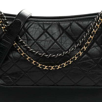 Chanel Aged Calfskin Quilted Medium Gabrielle Hobo Black 8 of 10