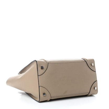 Celine Drummed Calfskin Mini Luggage Dune 4 of 10