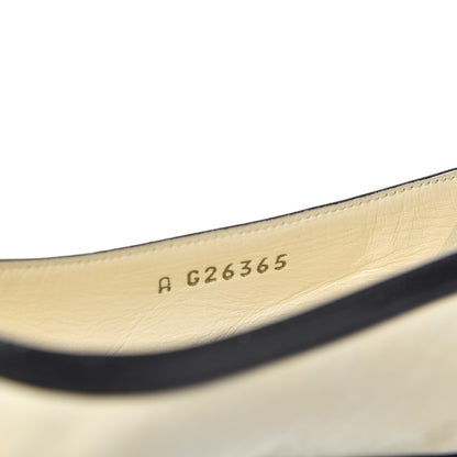 Chanel Goatskin Cap Toe Bow CC Ballerina Flats 36.5 Ivory Black 8 of 24