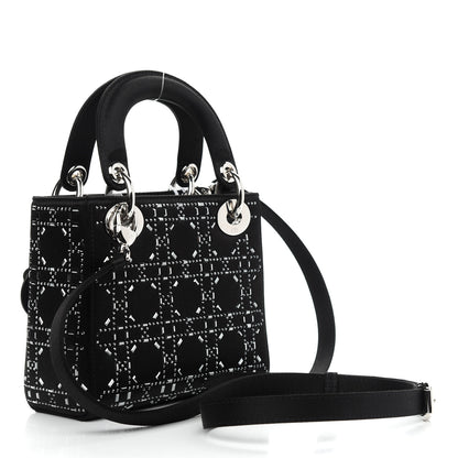 Christian Dior Satin Crystal Cannage Mini Lady Dior Black 2 of 8