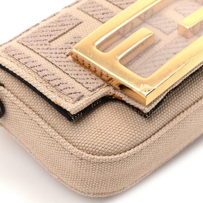 Fendi Canvas Vitello King FF Embroidered Nano Maxi Buckle Baguette Charm Nuvola 11 of 11