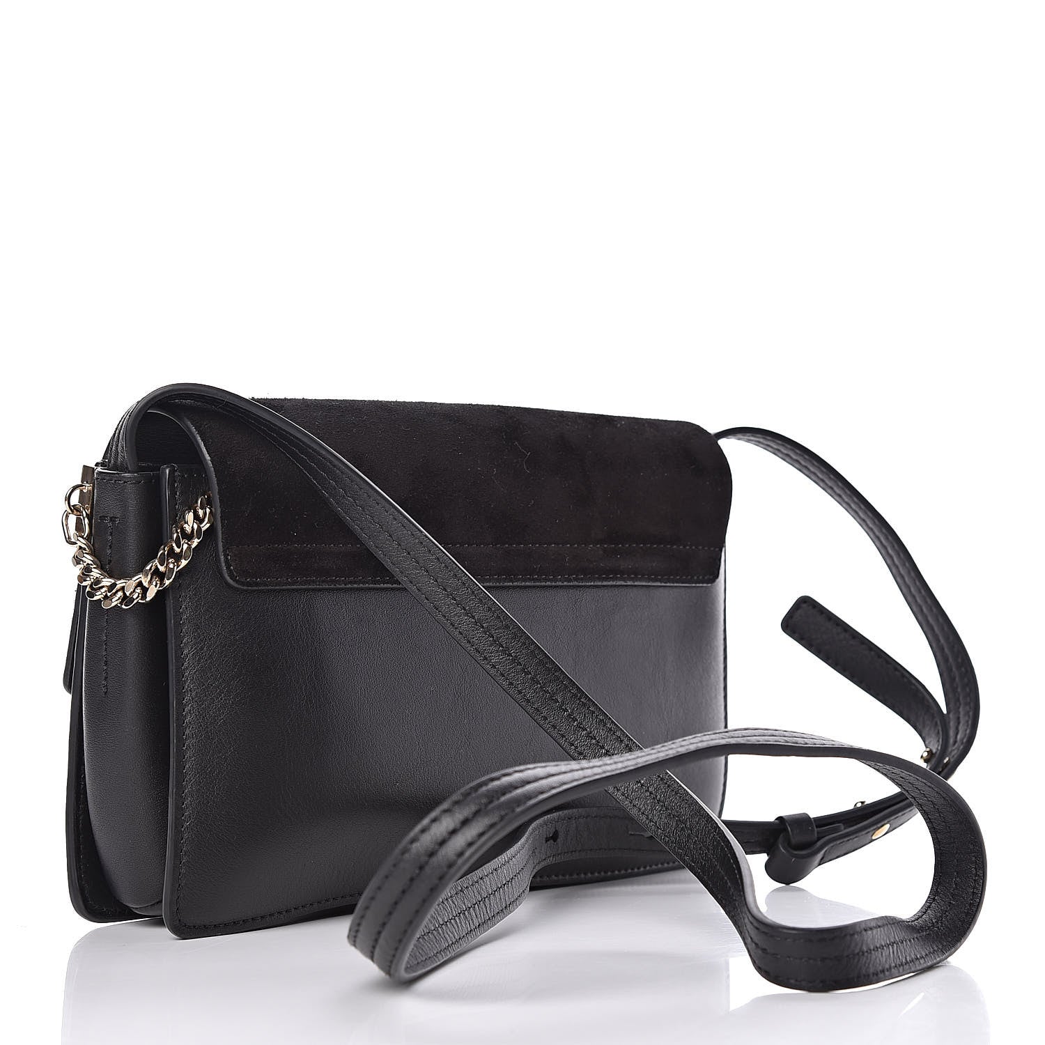Chloe Suede Calfskin Small Faye Shoulder Bag Black 3 of 10