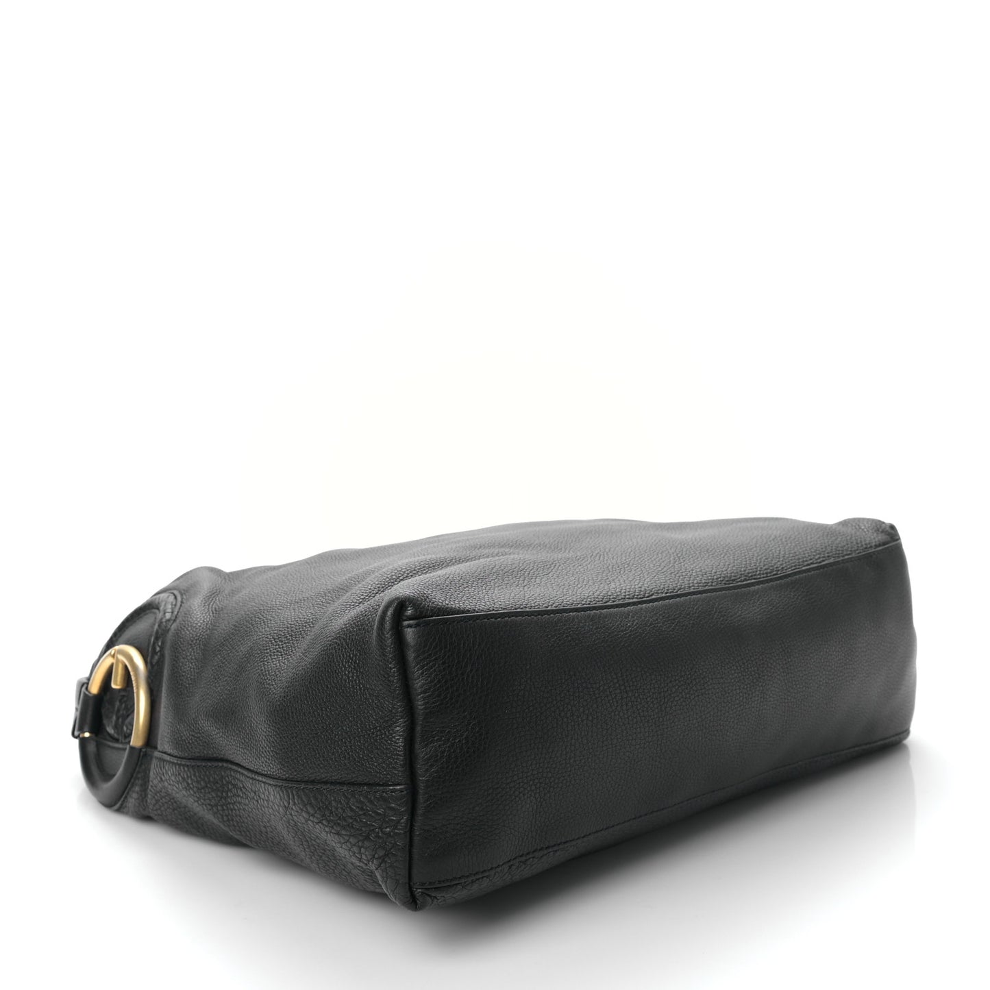 Pebbled Calfskin Twill Hobo Black