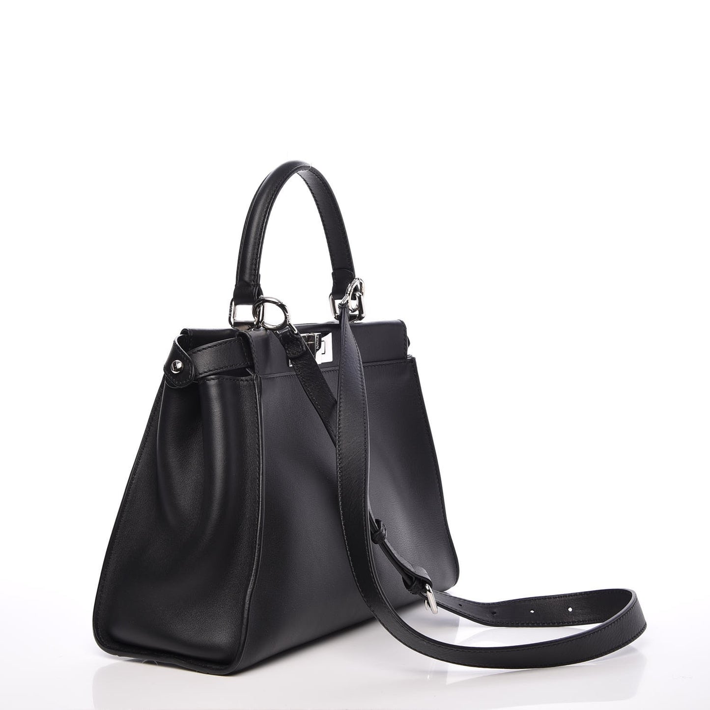 Vitello Seta Python Crocodile Monster Eyes Medium Peekaboo Iconic Satchel Black Girasole