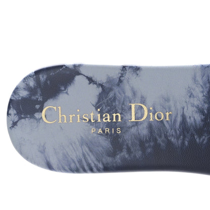 Christian Dior Canvas Tie and Dior Embroidered Dway Flat Slide Sandals 36.5 Denim 7 of 8