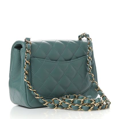 Chanel Lambskin Quilted Mini Square Flap Green 3 of 11
