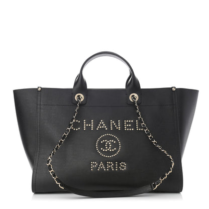 Chanel Caviar Medium Studded Deauville Tote Black 1 of 11