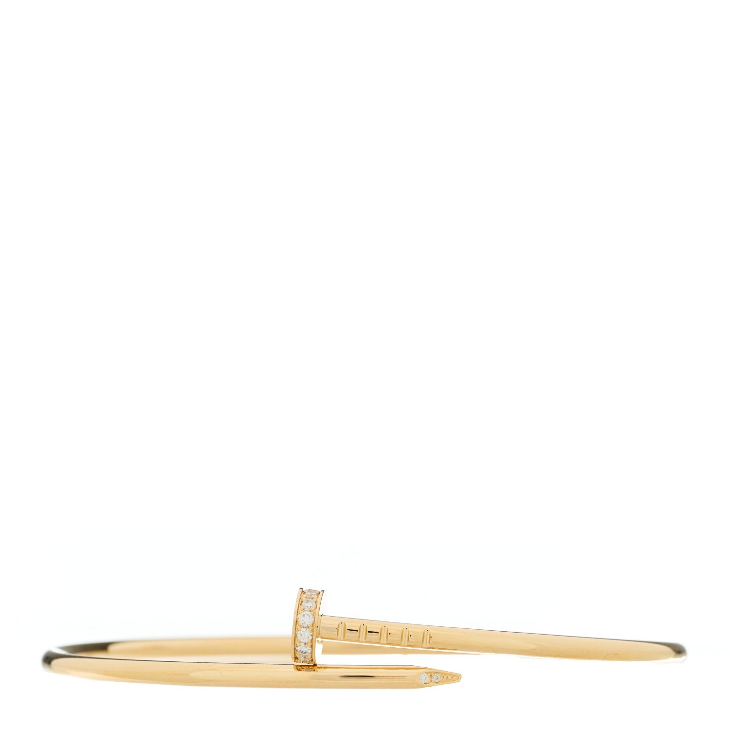 Cartier 18K Yellow Gold Diamond Small Juste Un Clou Bracelet 18 1 of 3