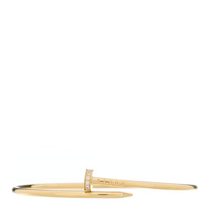 Cartier 18K Yellow Gold Diamond Small Juste Un Clou Bracelet 18 1 of 3