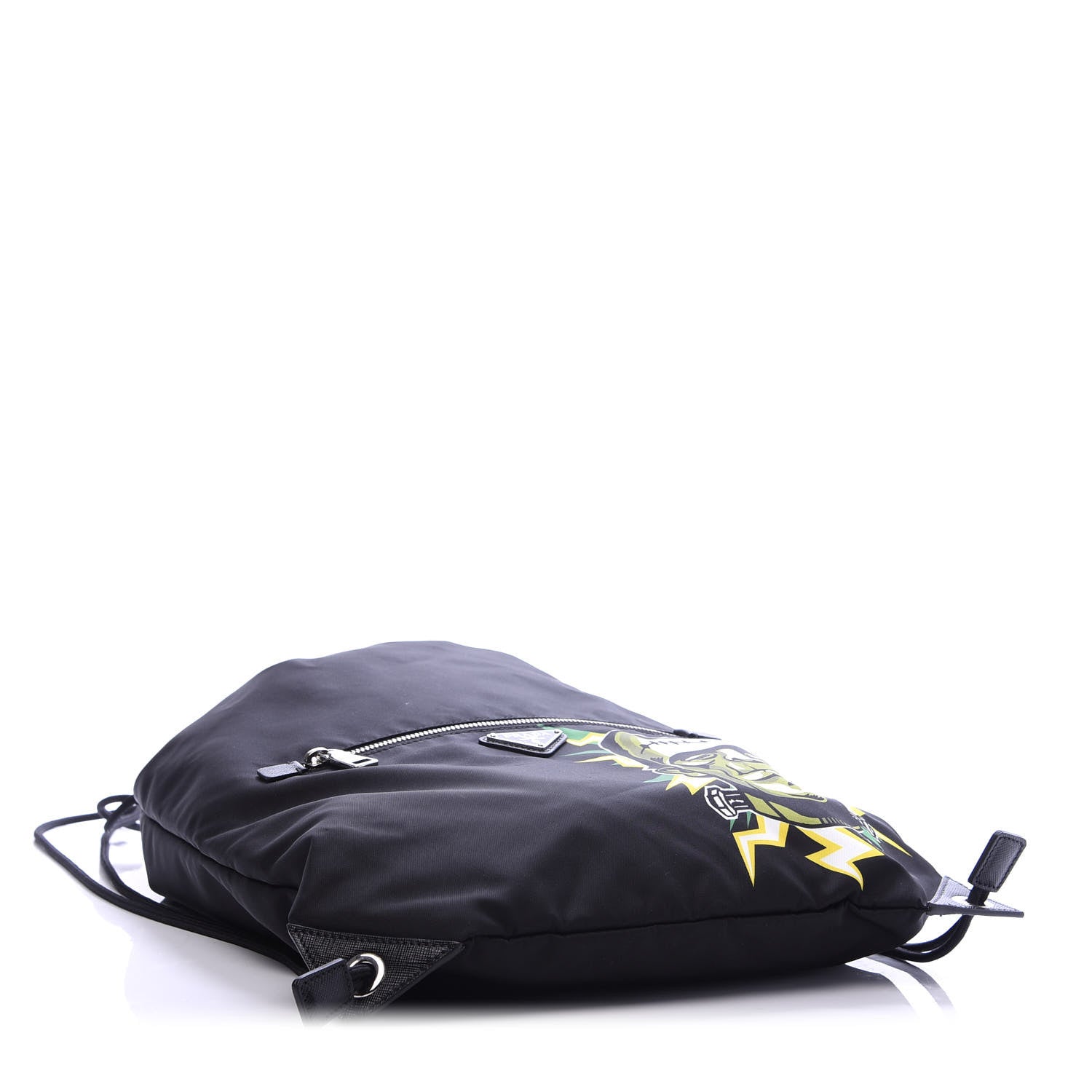 Prada X UNIVERSAL STUDIOS Tessuto Nylon Saffiano Frankenstein Drawstring Backpack Black 3 of 9