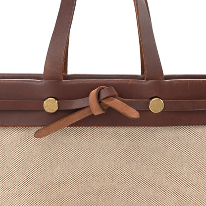Hermes Toile Vache Calfskin Herbag Cabas MM Havane 9 of 17
