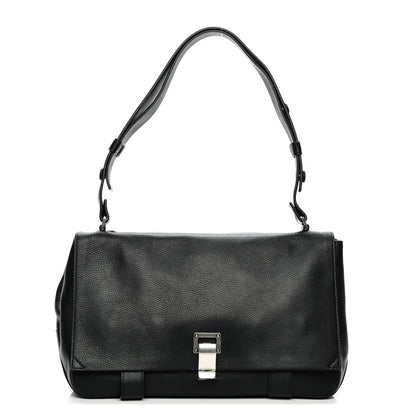 Proenza Schouler Pebbled Calfskin Double Sided PS Courier Bag Black 1 of 7