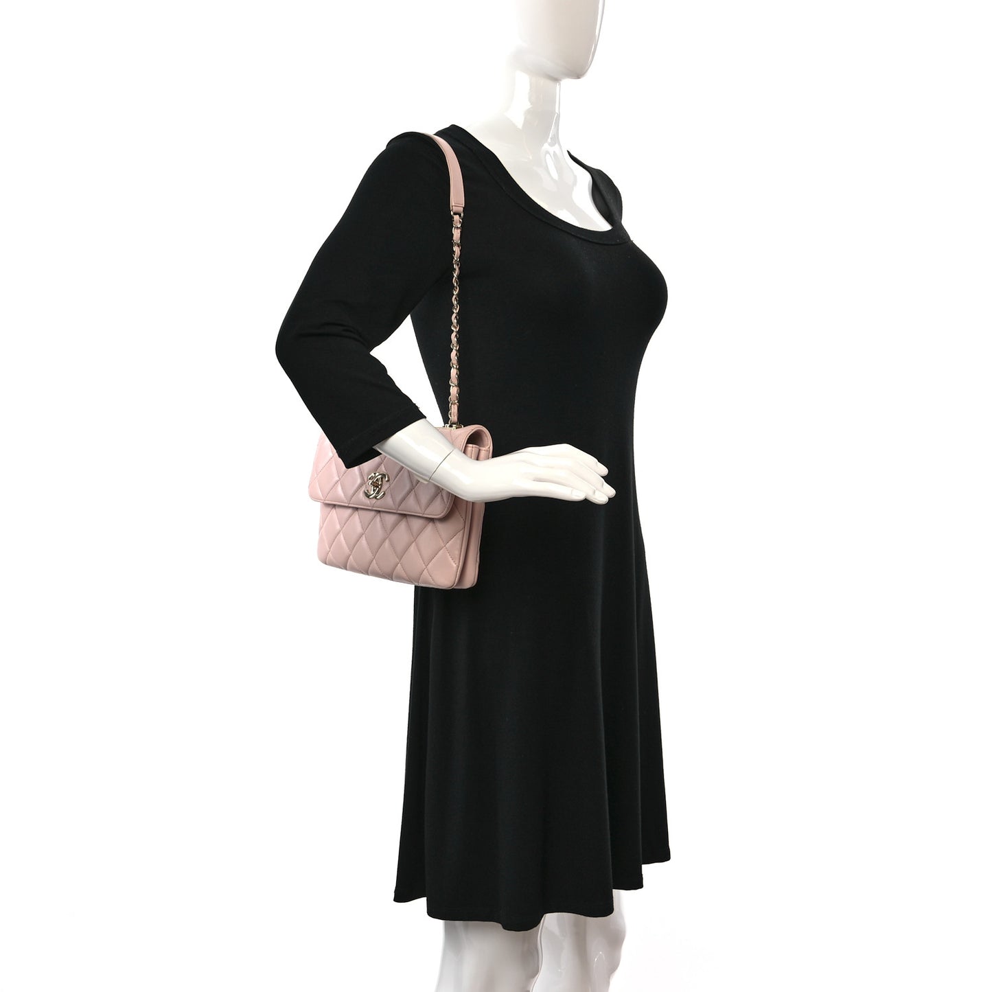 Lambskin Quilted Medium Trendy CC Flap Pink
