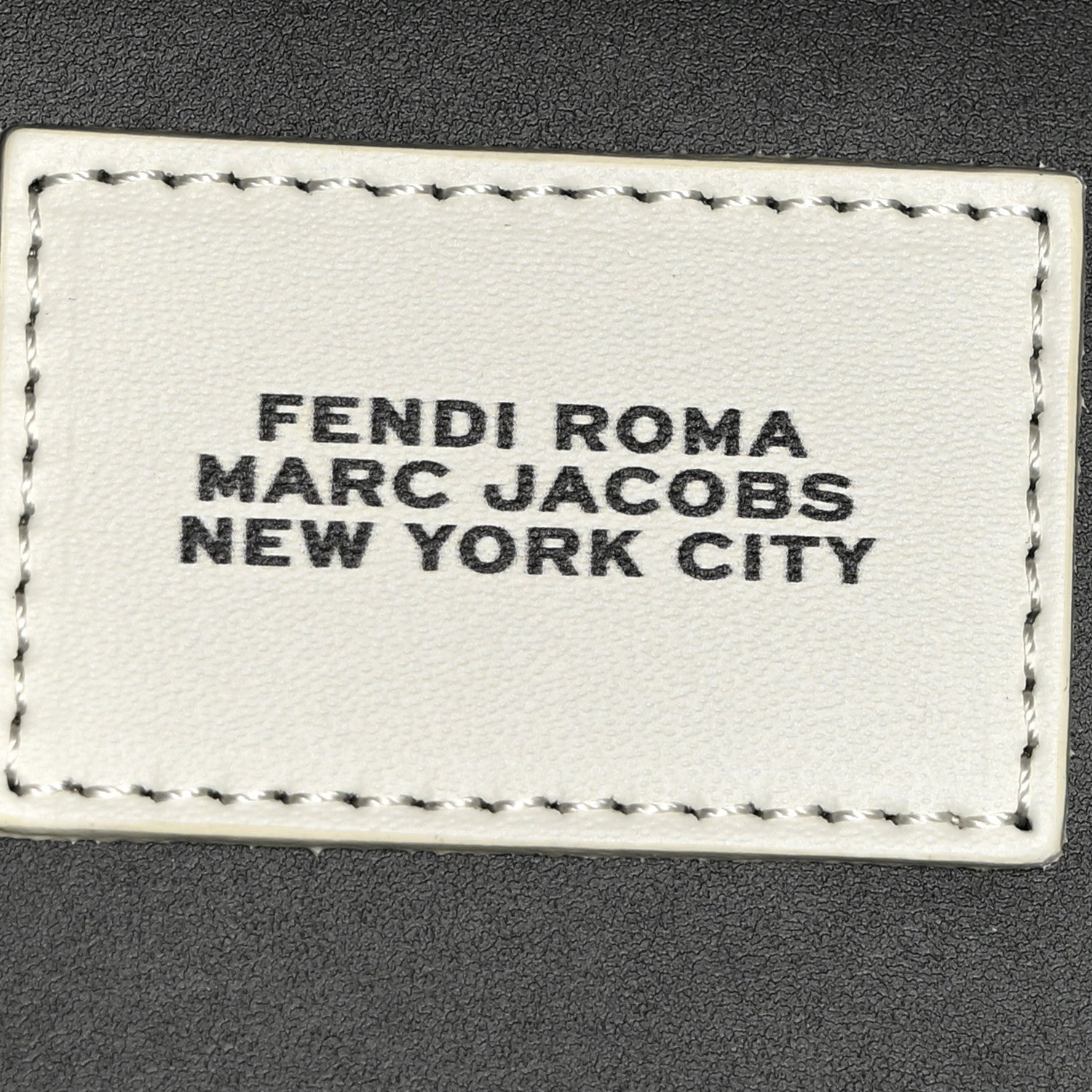 Fendi X MARC JACOBS Vitello King Logo Print Medium Fendi Sunshine Shopper Tote Black White 6 of 10