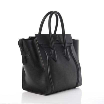 Celine Drummed Calfskin Mini Luggage Black 4 of 13