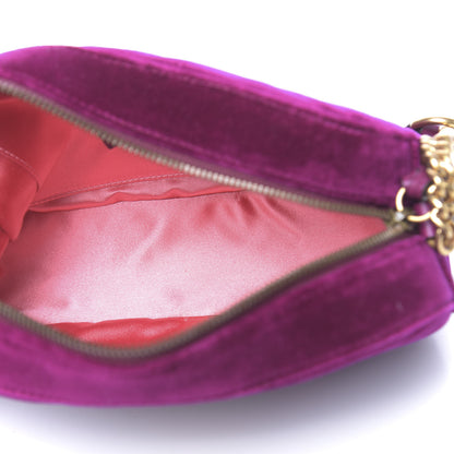 Gucci Velvet Matelasse Small GG Marmont Chain Shoulder Bag Fuchsia Violet Cyclamen 5 of 10