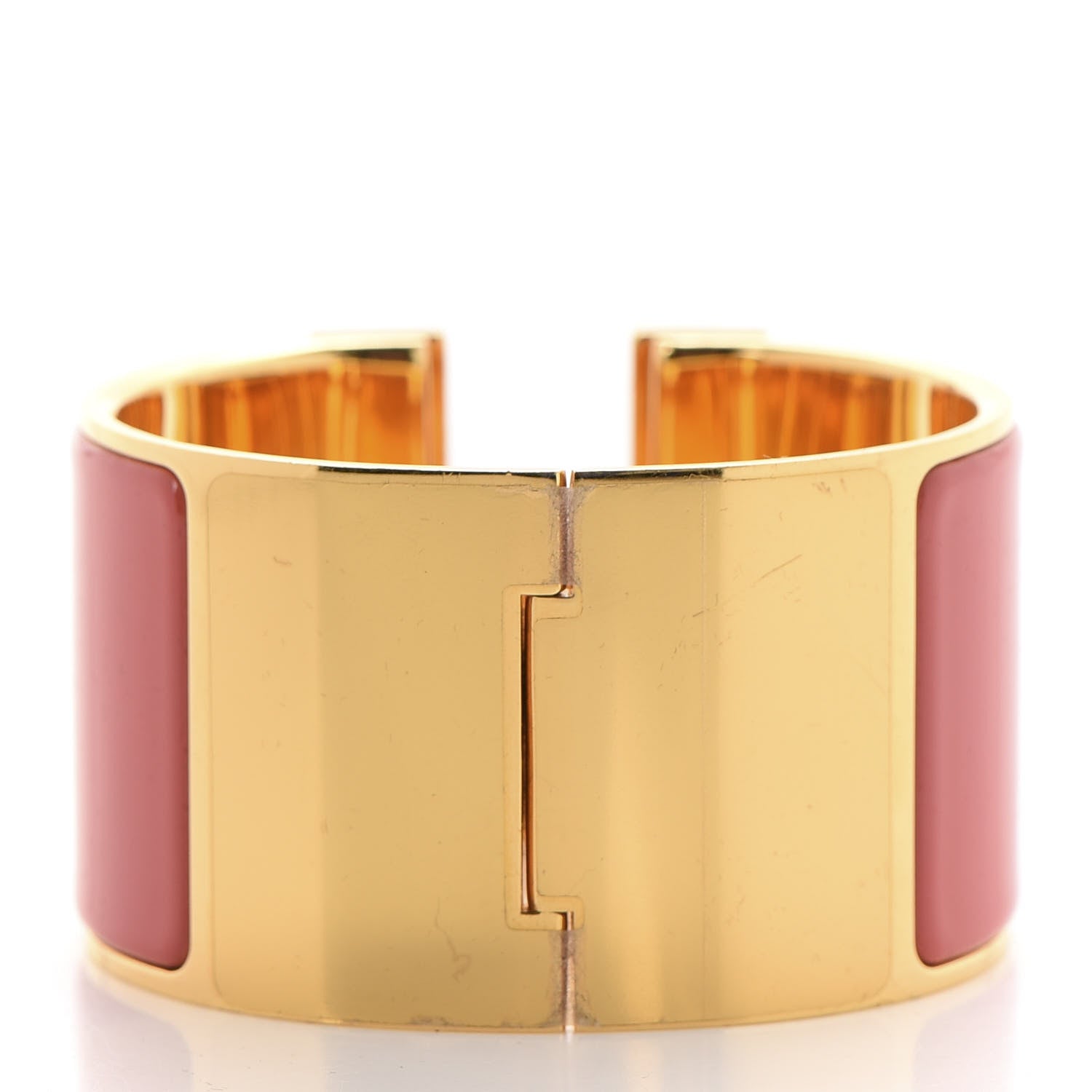 Hermes Enamel Extra Wide Clic Clac H Bracelet PM Rouge Corail 3 of 5