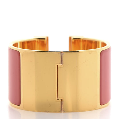 Hermes Enamel Extra Wide Clic Clac H Bracelet PM Rouge Corail 3 of 5