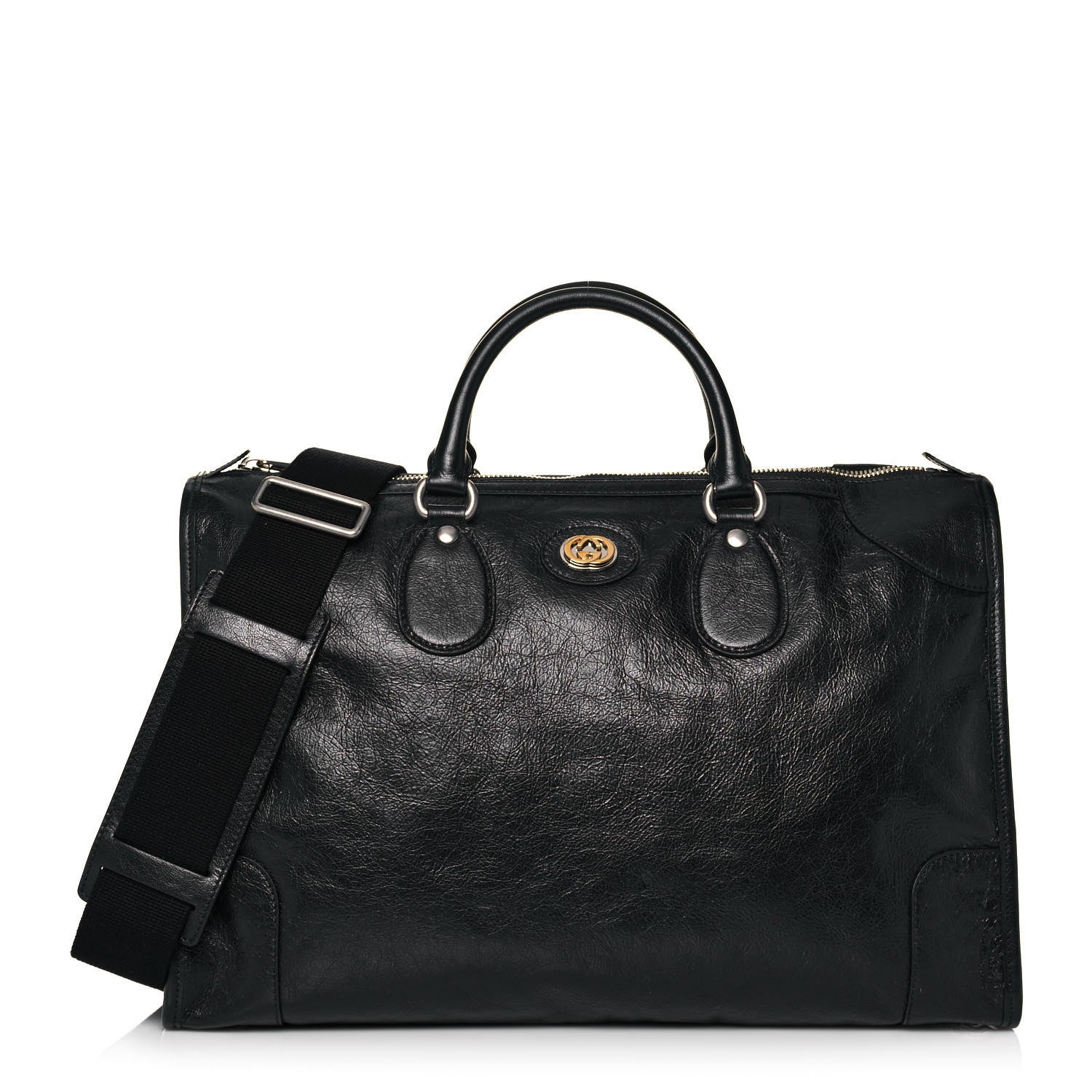 Gucci Fluffy Calfskin Morpheus Weekender Duffle Black 1 of 13