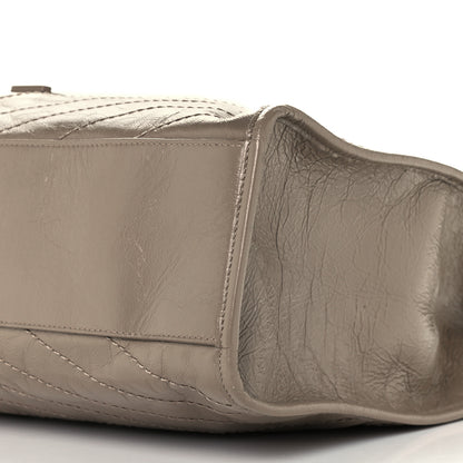 Saint Laurent Crinkled Calfskin Matelasse Monogram Large Niki Shopper Tote Dusty Grey 10 of 13