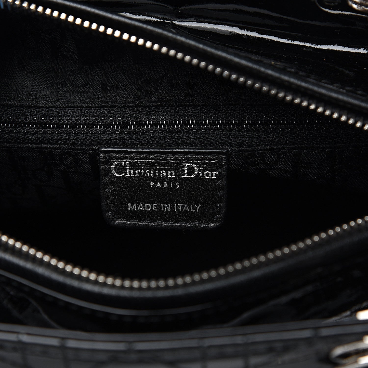 Christian Dior Patent Cannage Stitched Medium Lady Dior Black 5 of 9