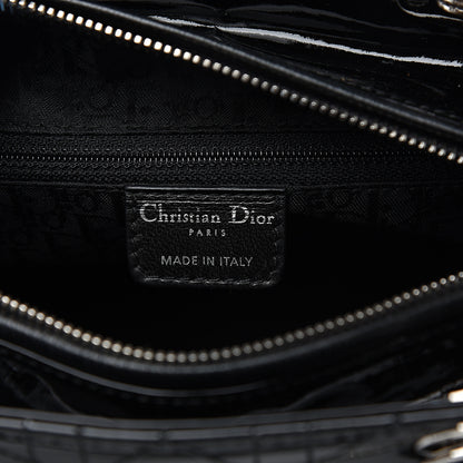Christian Dior Patent Cannage Stitched Medium Lady Dior Black 5 of 9