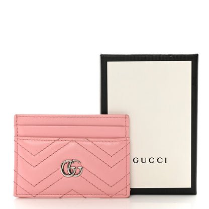 Gucci Calfskin Matelasse GG Marmont Card Holder Wild Rose 10 of 10