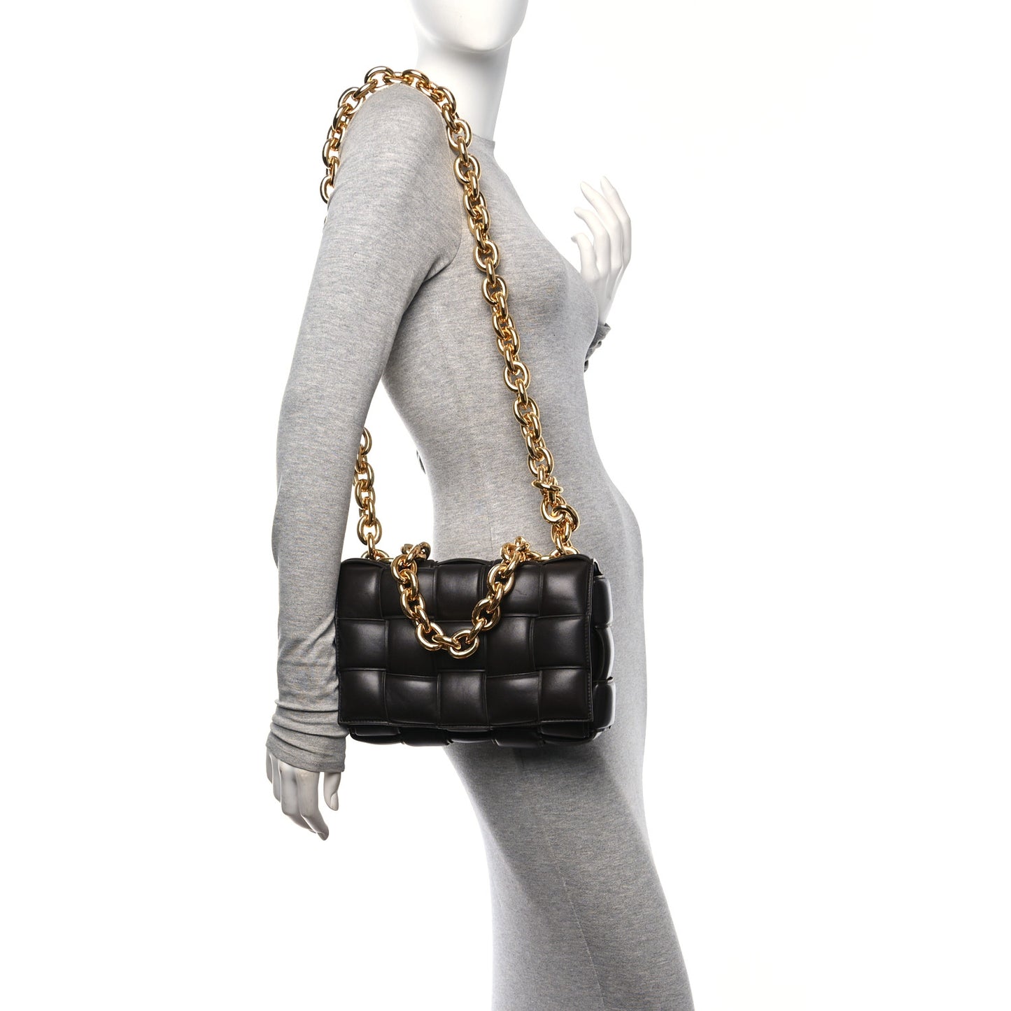 Lambskin Maxi Intreccio Padded Chain Cassette Crossbody Bag Fondant