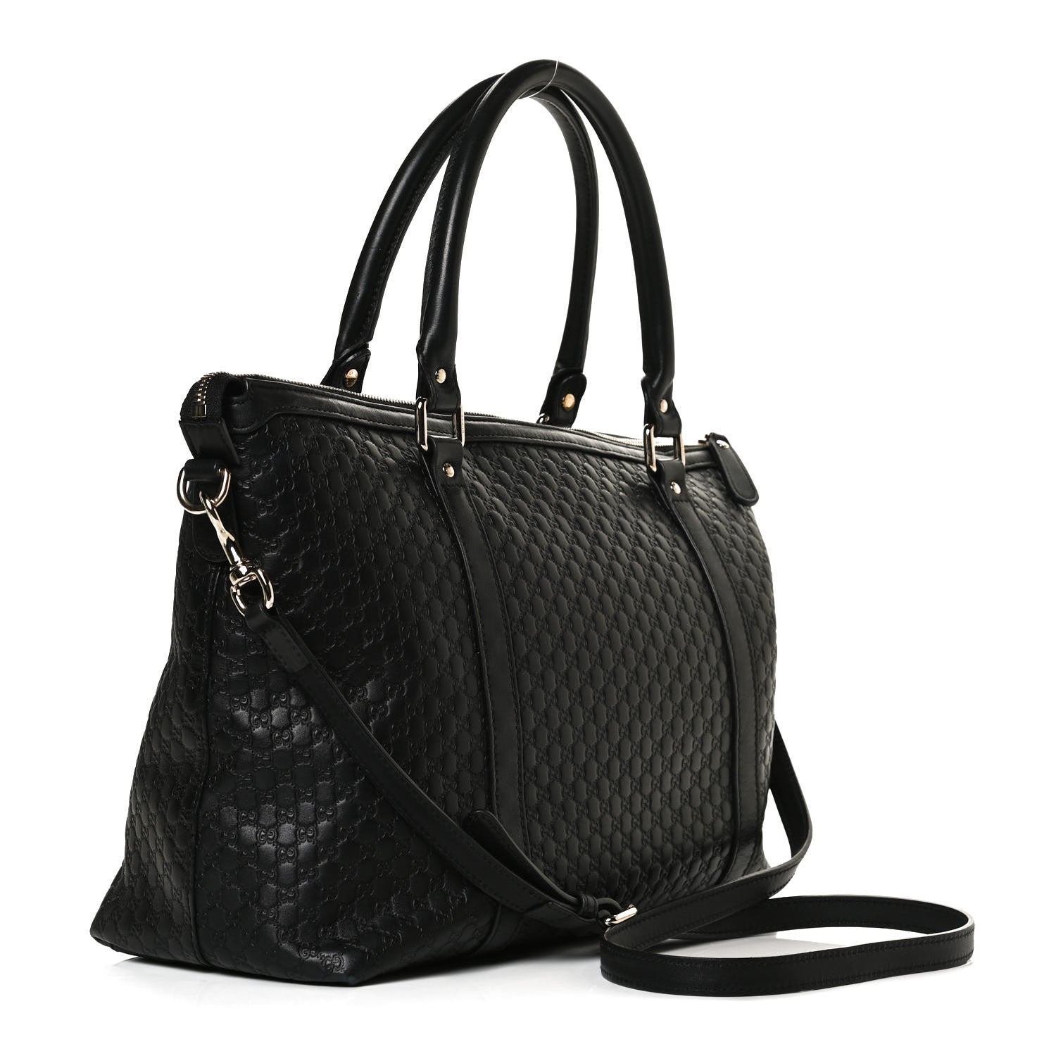 Gucci Soft Microguccissima Medium Zippered Satchel Black 3 of 17