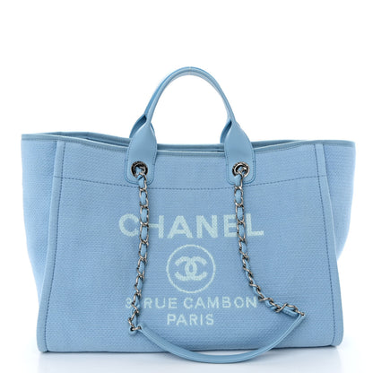 Chanel Mixed Fibers Medium Deauville Tote Light Blue 3 of 11