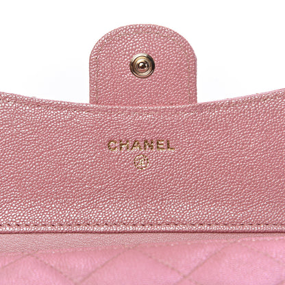 Chanel Iridescent Caviar Quilted Compact Flap Wallet Pink 5 of 7